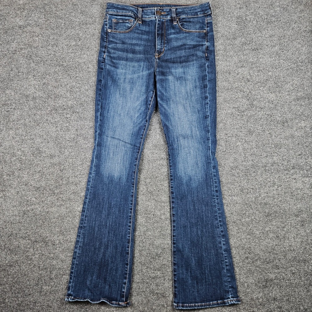 American Eagle Hi-Rise Skinny Kick Jeans Women's 10 Dark Wash Next Level Stretch